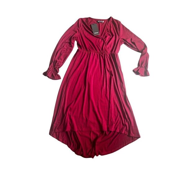 Kojooin Maternity burgundy midi dress size M - Picture 2 of 5